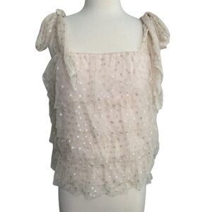 Maeve by Anthropologie Tulle Tank Light Pink Top Blouse Size Small